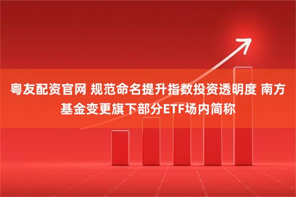 粤友配资官网 规范命名提升指数投资透明度 南方基金变更旗下部分ETF场内简称