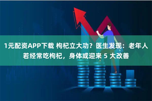 1元配资APP下载 枸杞立大功？医生发现：老年人若经常吃枸杞，身体或迎来 5 大改善