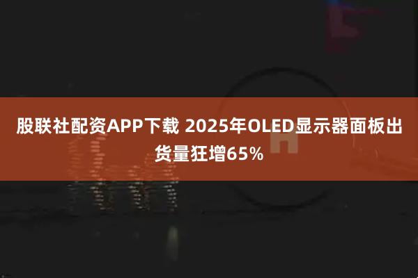 股联社配资APP下载 2025年OLED显示器面板出货量狂增65%
