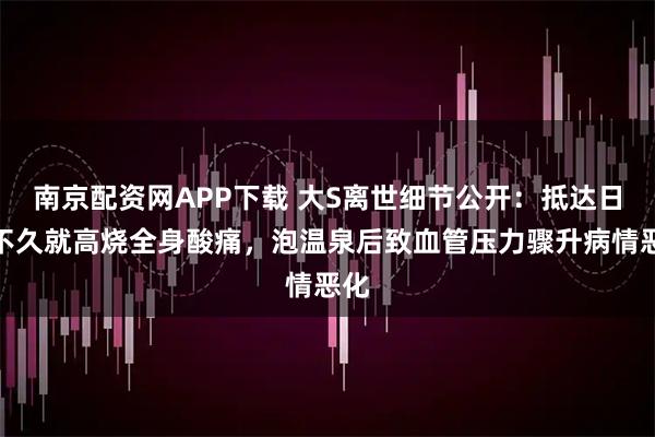 南京配资网APP下载 大S离世细节公开：抵达日本不久就高烧全身酸痛，泡温泉后致血管压力骤升病情恶化